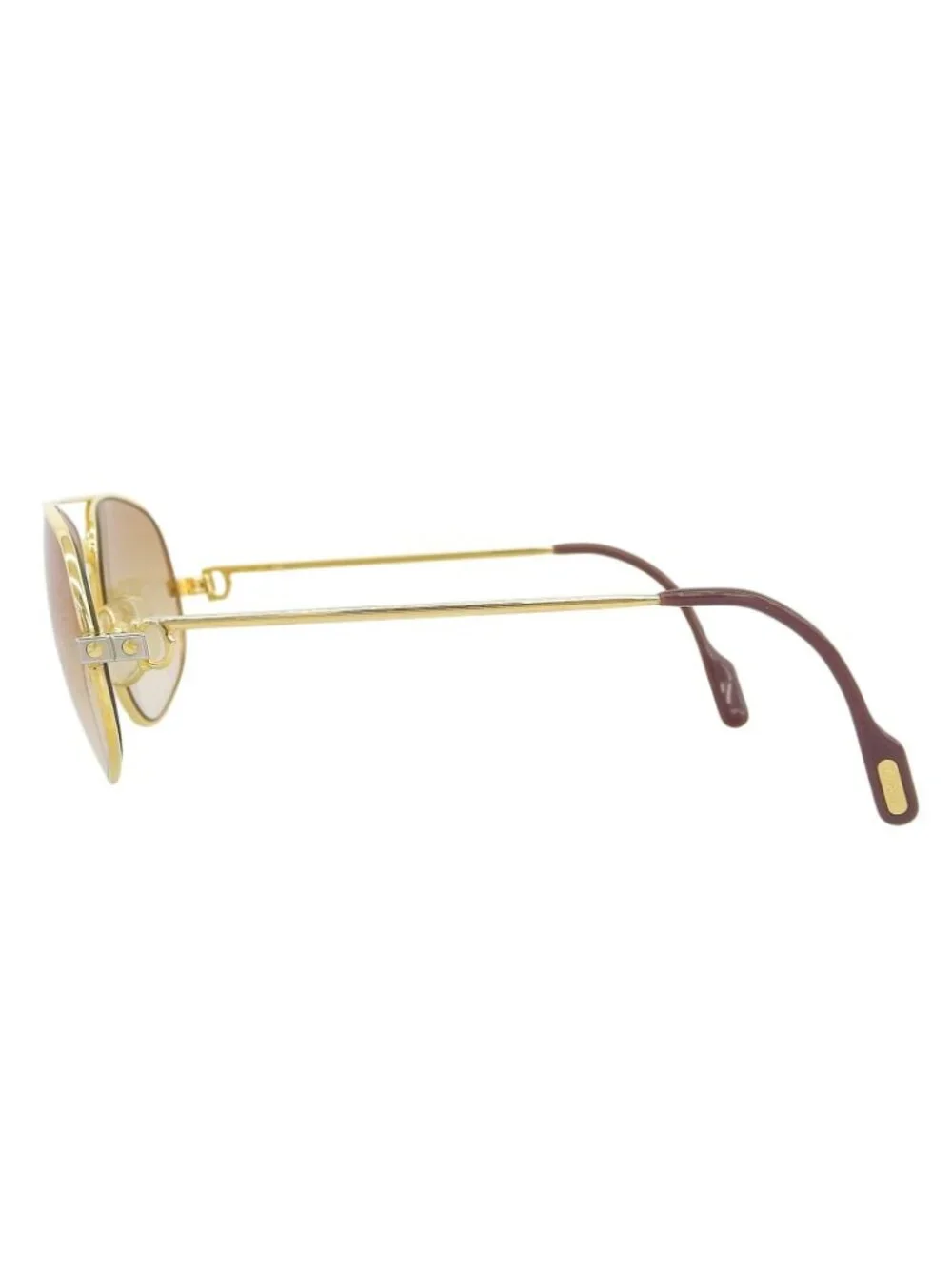 Cartier Santos de Cartier Two Bridge Sunglasses Eyewear Gold Silver